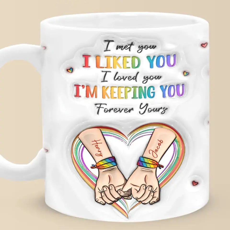 Be The Rainbow In Someone Else's Cloud - Couple Personalized Custom 3D Inflated Effect Printed Mug - Gift For Husband Wife, Anniversary, LGBTQ+ accent mug The Next Custom Gift