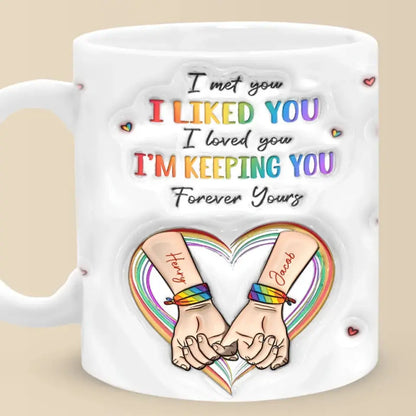 Be The Rainbow In Someone Else's Cloud - Couple Personalized Custom 3D Inflated Effect Printed Mug - Gift For Husband Wife, Anniversary, LGBTQ+ accent mug The Next Custom Gift