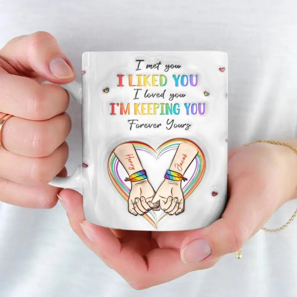 Be The Rainbow In Someone Else's Cloud - Couple Personalized Custom 3D Inflated Effect Printed Mug - Gift For Husband Wife, Anniversary, LGBTQ+ accent mug The Next Custom Gift