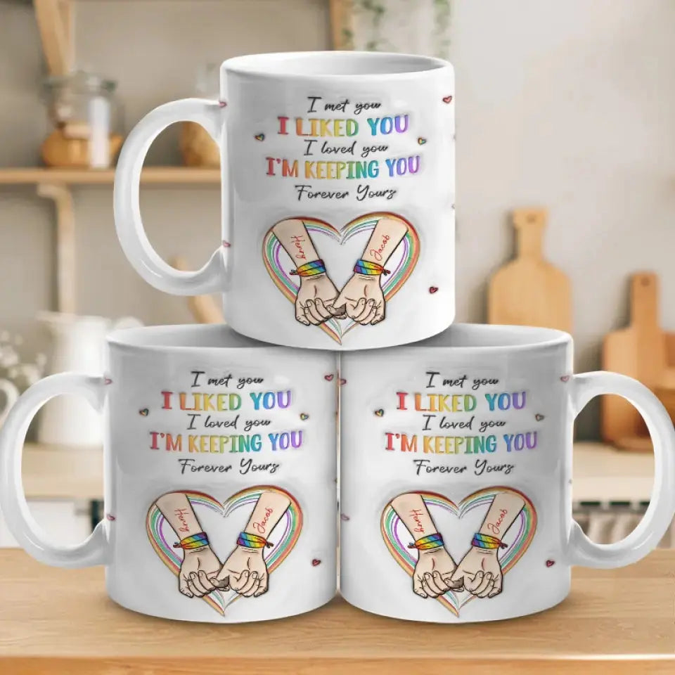 Be The Rainbow In Someone Else's Cloud - Couple Personalized Custom 3D Inflated Effect Printed Mug - Gift For Husband Wife, Anniversary, LGBTQ+ accent mug The Next Custom Gift