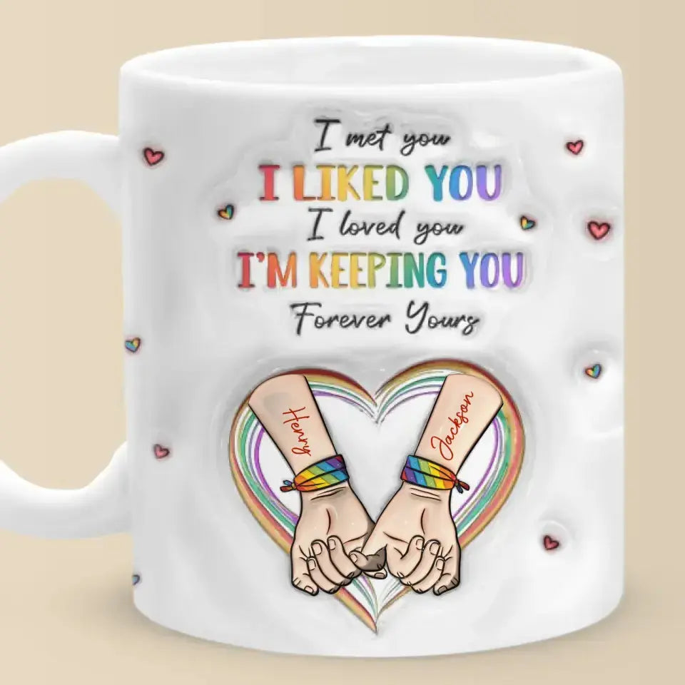 Be The Rainbow In Someone Else's Cloud - Couple Personalized Custom 3D Inflated Effect Printed Mug - Gift For Husband Wife, Anniversary, LGBTQ+ accent mug The Next Custom Gift