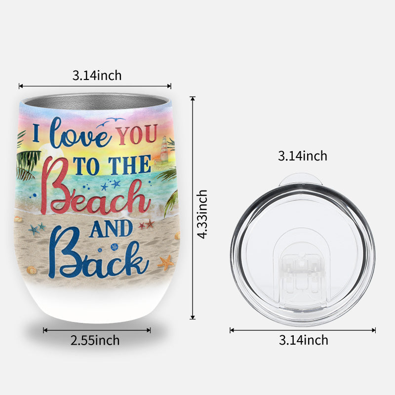 Beach Couple I Love You Custom Wine Tumbler