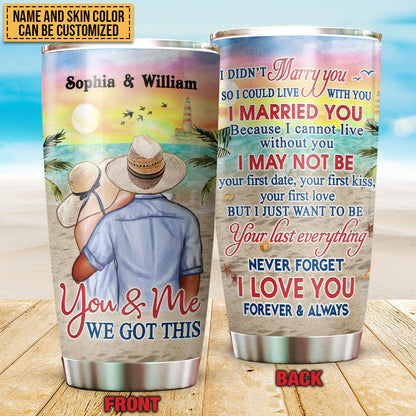 Beach Couple Married Dressed I Didn't Marry You Custom Tumbler