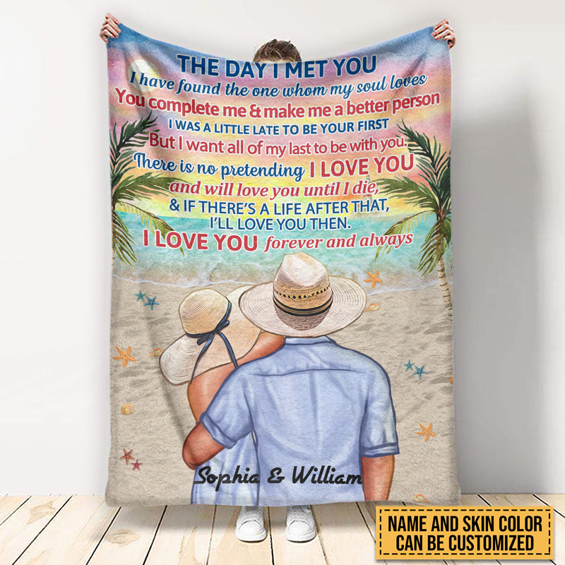 Beach Couple Married Dressed The Day I Met Custom Blanket