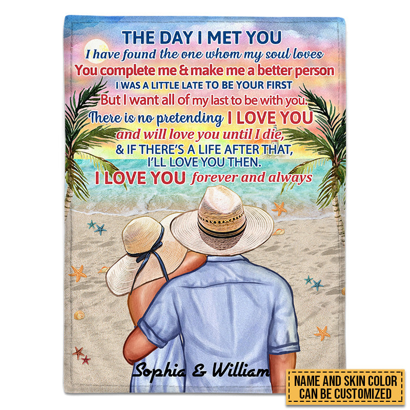 Beach Couple Married Dressed The Day I Met Custom Blanket