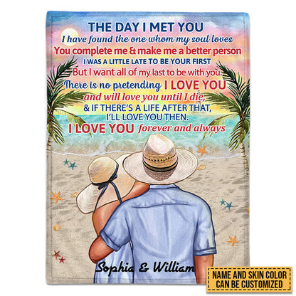 Beach Couple Married Dressed The Day I Met Custom Blanket