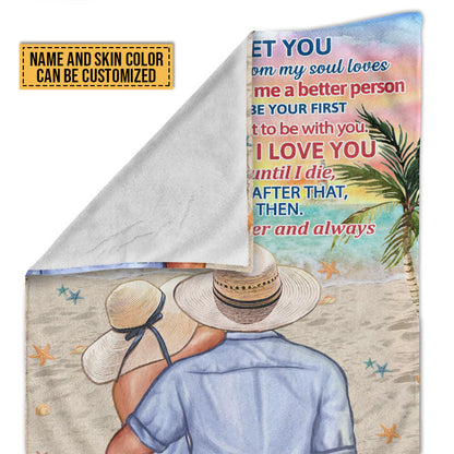 Beach Couple Married Dressed The Day I Met Custom Blanket