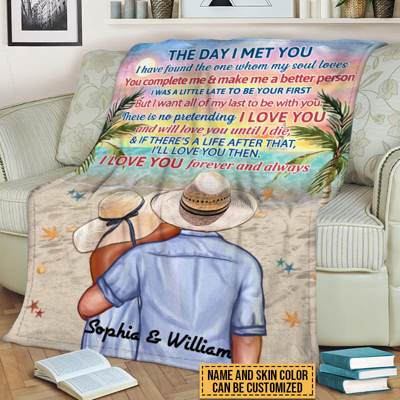 Beach Couple Married Dressed The Day I Met Custom Blanket