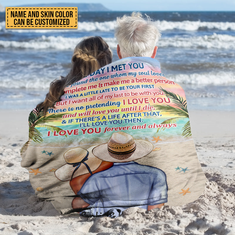 Beach Couple Married Dressed The Day I Met Custom Blanket