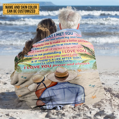 Beach Couple Married Dressed The Day I Met Custom Blanket