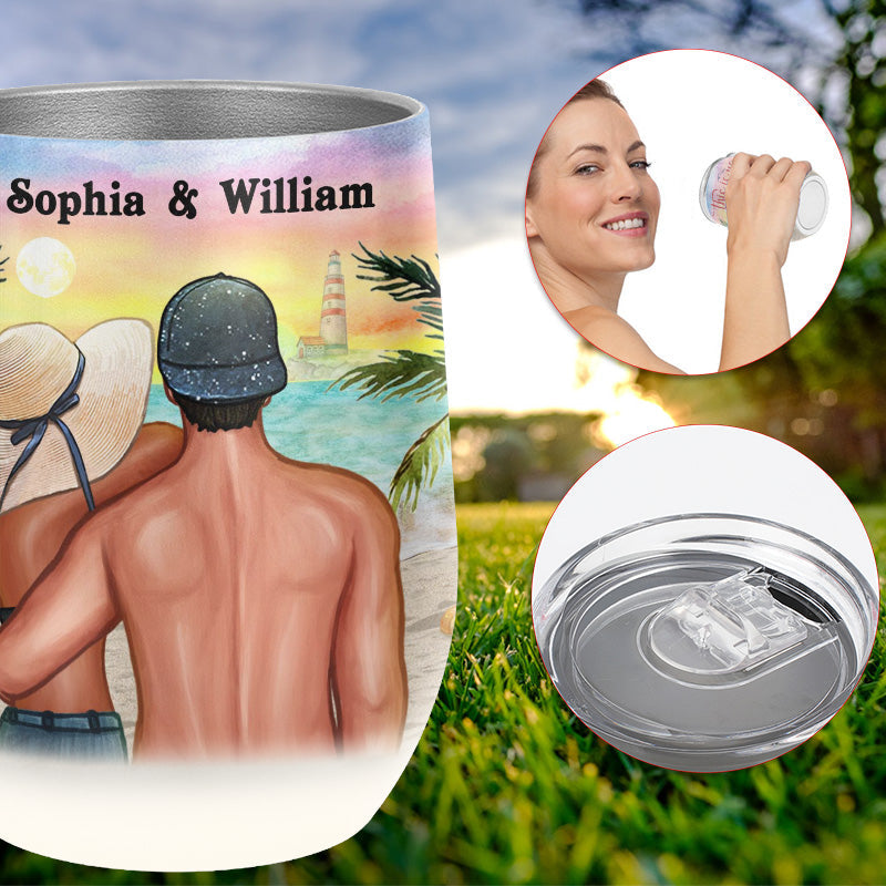 Beach Couple This Is Us Custom Wine Tumbler