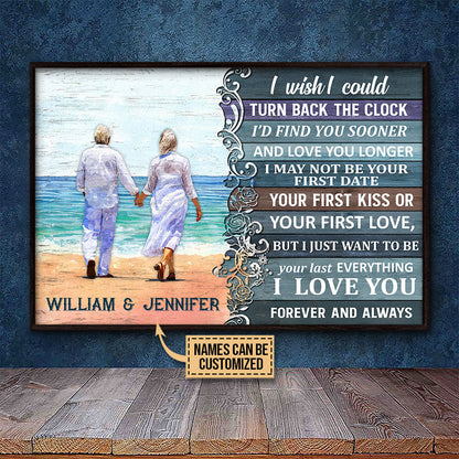 Beach Old Couple Turn Back The Clock, Couple Gift, Home Decor, Custom Poster