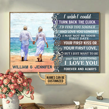 Beach Old Couple Turn Back The Clock, Couple Gift, Home Decor, Custom Poster