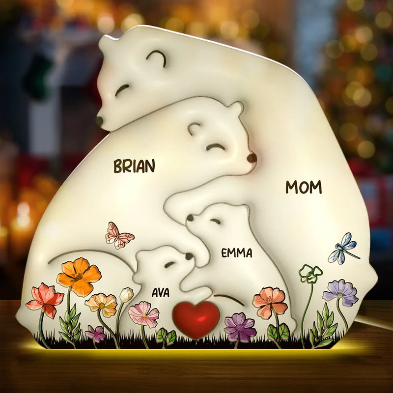 Bear Family Puzzle - Personalized Custom Shaped Light Box