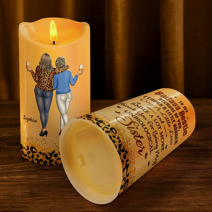Because Of You I Laugh A Little Harder - Personalized Flameless LED Candle