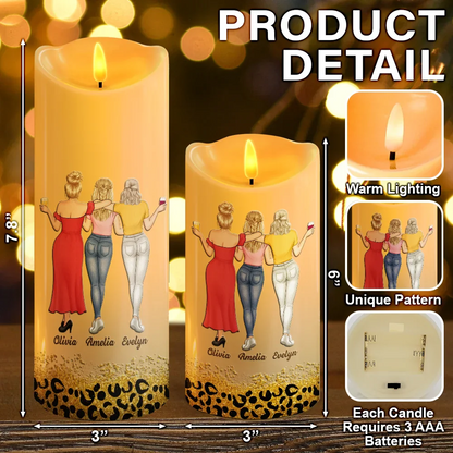 Because Of You I Laugh A Little Harder - Personalized Flameless LED Candle