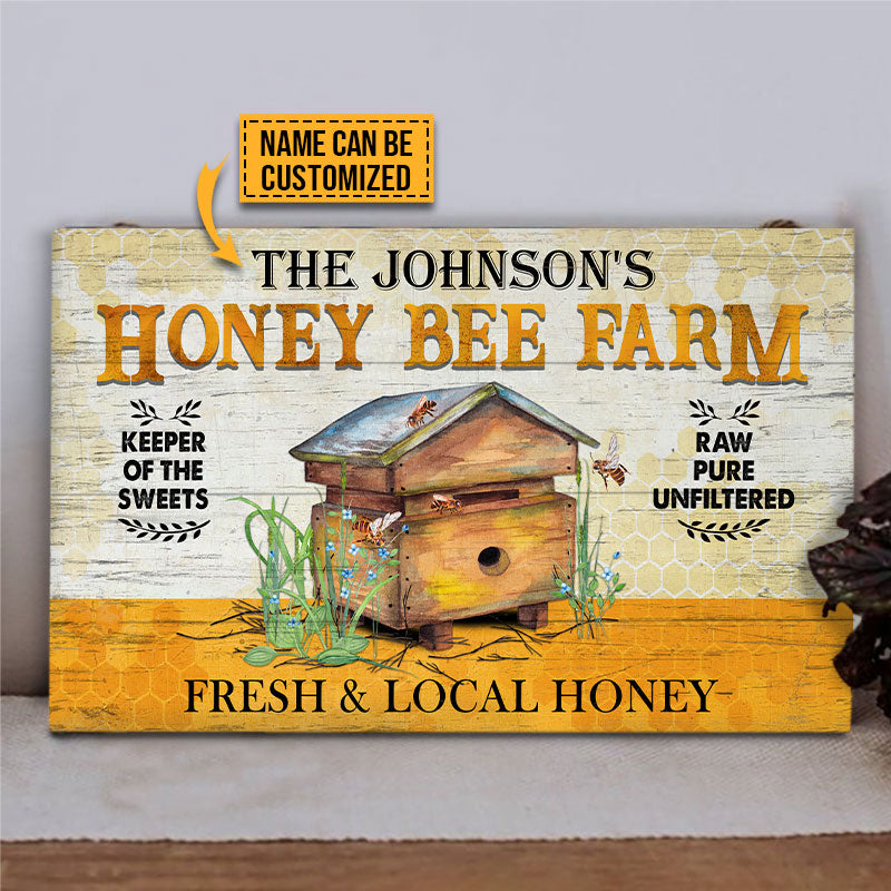 Bee Fresh Local Honey Custom Wood Rectangle Sign
