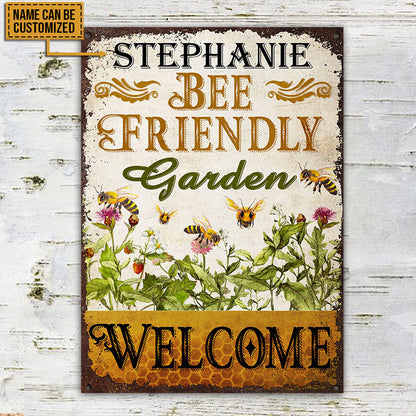 Bee Friendly Garden Custom Classic Metal Signs, Special Gift For Gardener