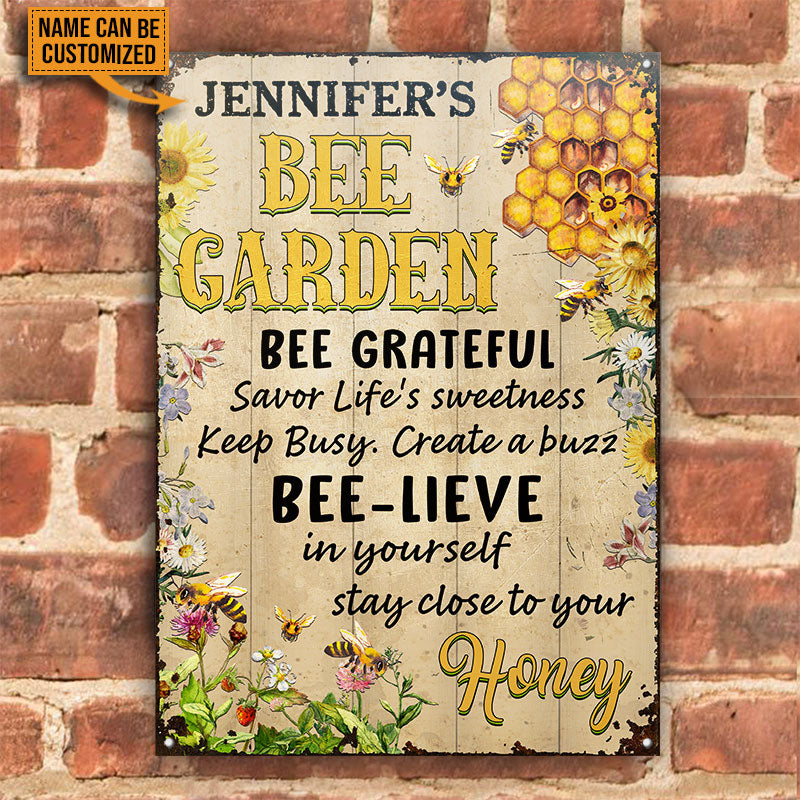 Bee Wisdom Garden, Bee Lover, Bee Farm, Garden Decor, Custom Classic Metal Signs