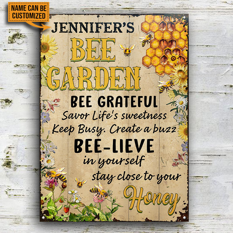 Bee Wisdom Garden, Bee Lover, Bee Farm, Garden Decor, Custom Classic Metal Signs
