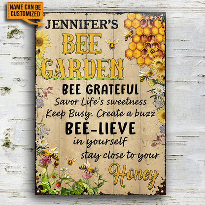 Bee Wisdom Garden, Bee Lover, Bee Farm, Garden Decor, Custom Classic Metal Signs