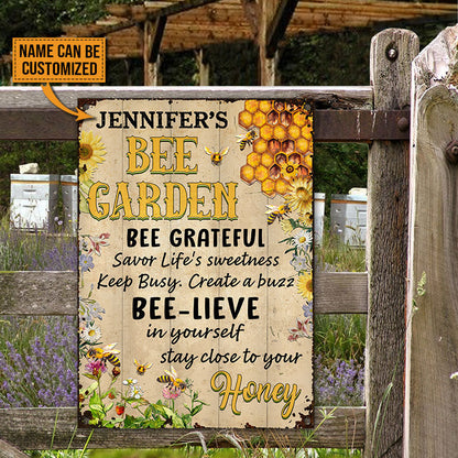Bee Wisdom Garden, Bee Lover, Bee Farm, Garden Decor, Custom Classic Metal Signs
