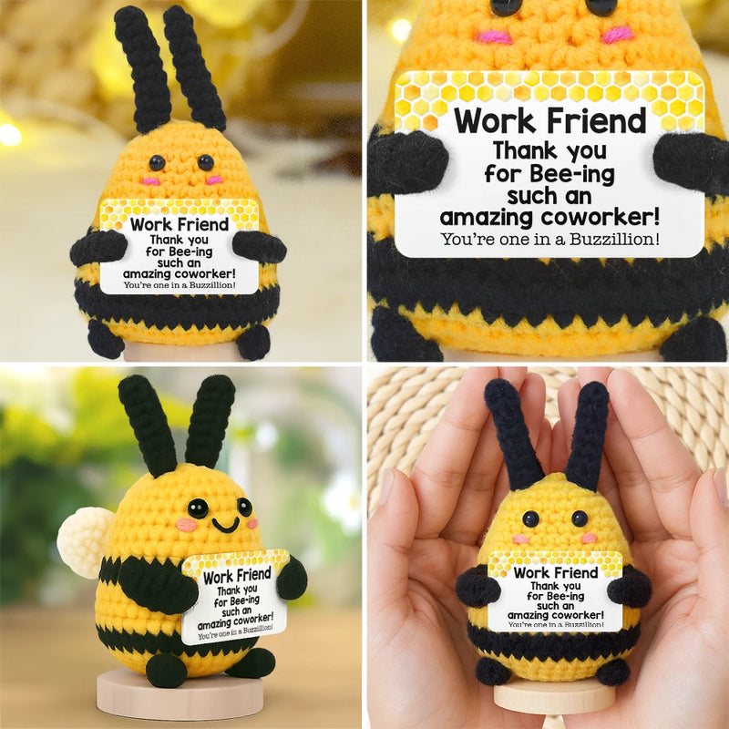 Bee Positive You Are Gonna Bee Awesome - Personalized Doll Crochet With Custom Card