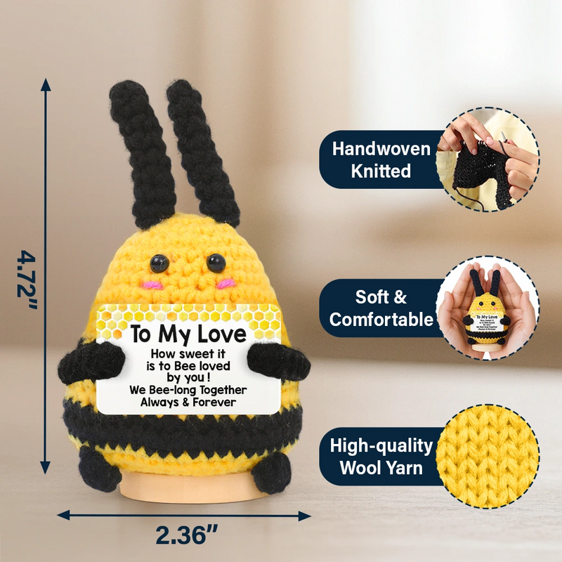 Bee Positive You Are Gonna Bee Awesome - Personalized Doll Crochet With Custom Card