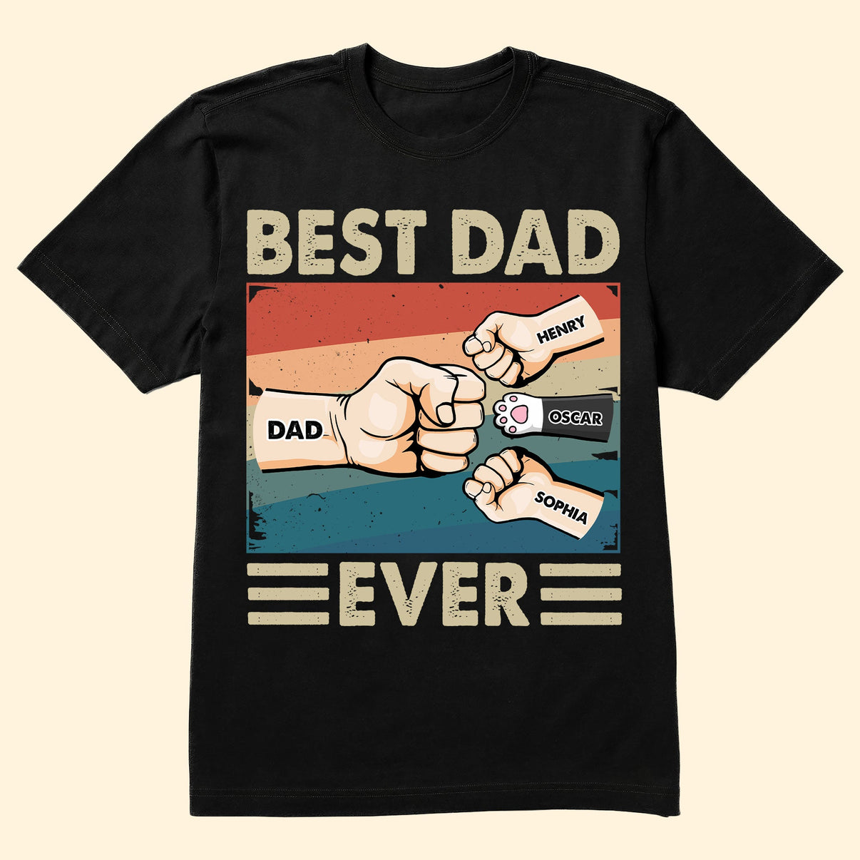 Best Dad Ever - Cartoon Version - Personalized Shirt