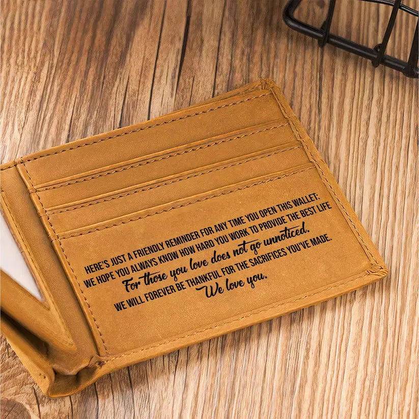 Best Dad Ever Father's Day Gift Custom Kids' Names - Personalized Leather Wallet Leather Wallet The Next Custom Gift