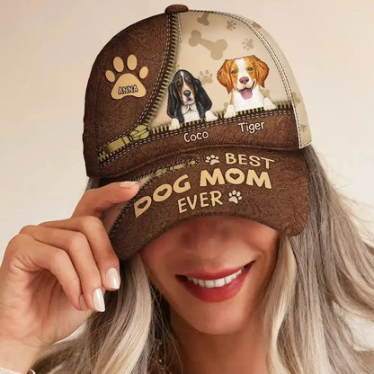 Best Dog Dad Dog Mom Ever - Personalized Classic Cap Hat The Next Custom Gift