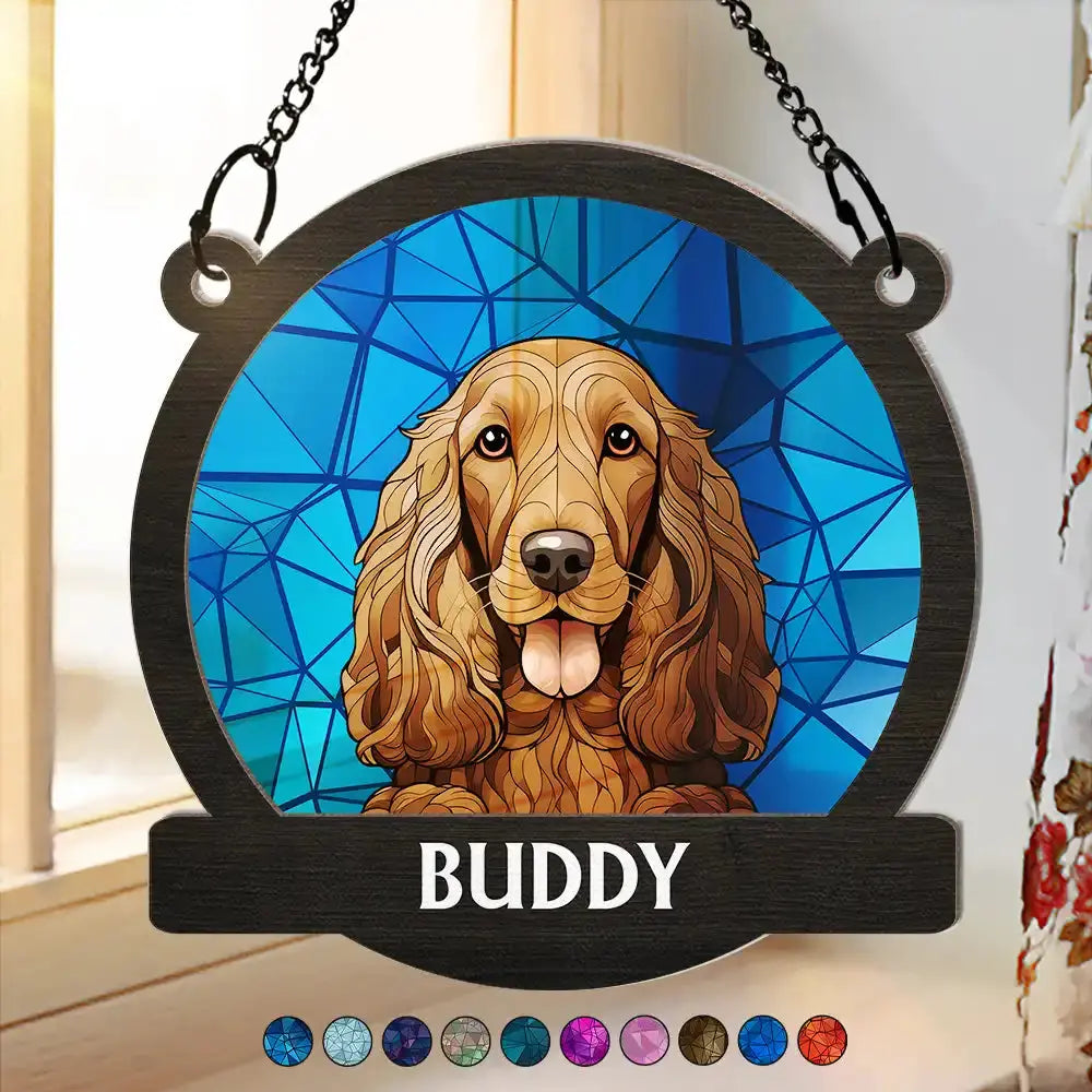 Best Friend For Life Dog Cat Stained Glass - Personalized Window Hanging Suncatcher Ornament Hanging Suncatcher Ornament The Next Custom Gift