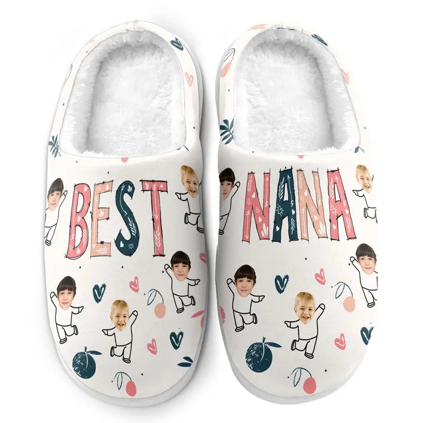 Best Grandma - Personalized Slippers Fluffy Slippers The Next Custom Gift