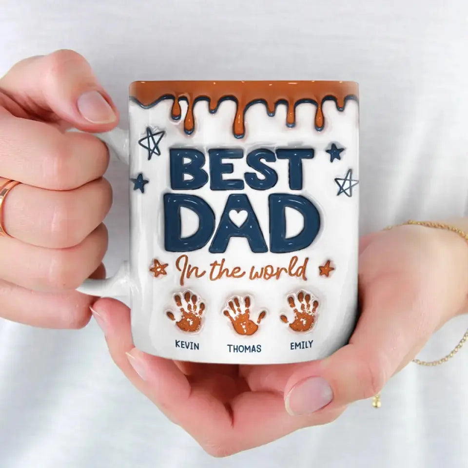 Best Grandpa In The World - Family Personalized Custom 3D Inflated Effect Printed Mug - Father's Day, Gift For Dad, Grandpa Mug The Next Custom Gift