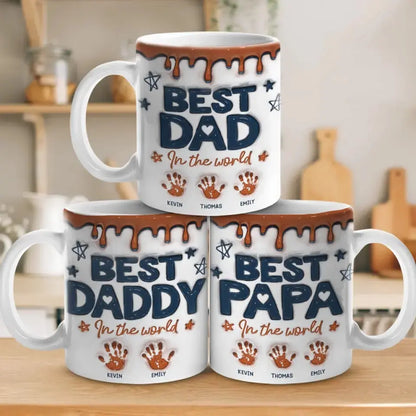 Best Grandpa In The World - Family Personalized Custom 3D Inflated Effect Printed Mug - Father's Day, Gift For Dad, Grandpa Mug The Next Custom Gift