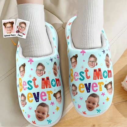 Best Mom Ever, Best Grandma - Personalized Photo Slippers