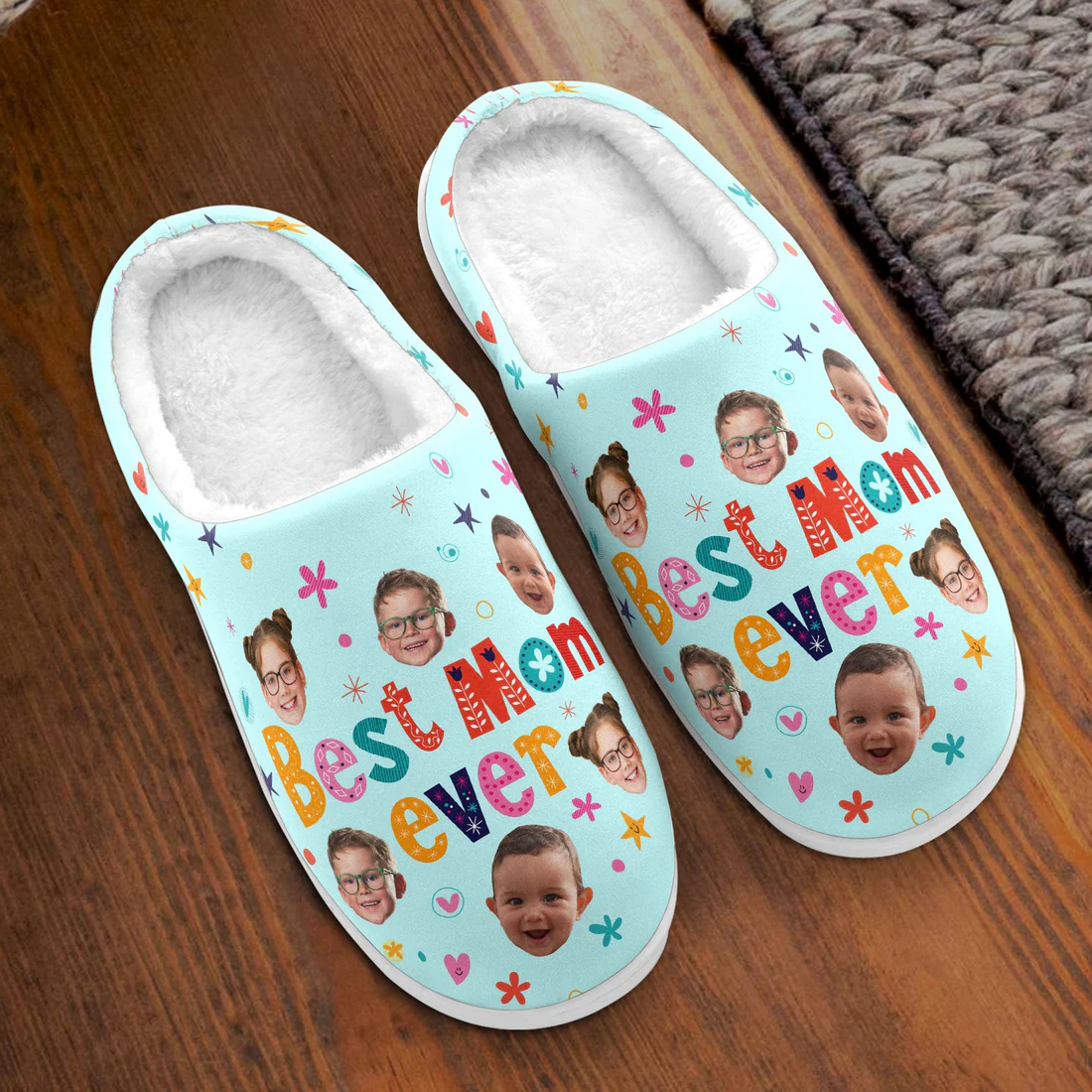 Best Mom Ever, Best Grandma - Personalized Photo Slippers