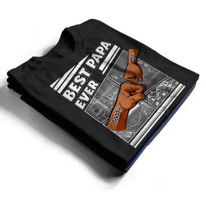 Best Dad Grandpa Hand Punch Side View - Personalized T Shirt