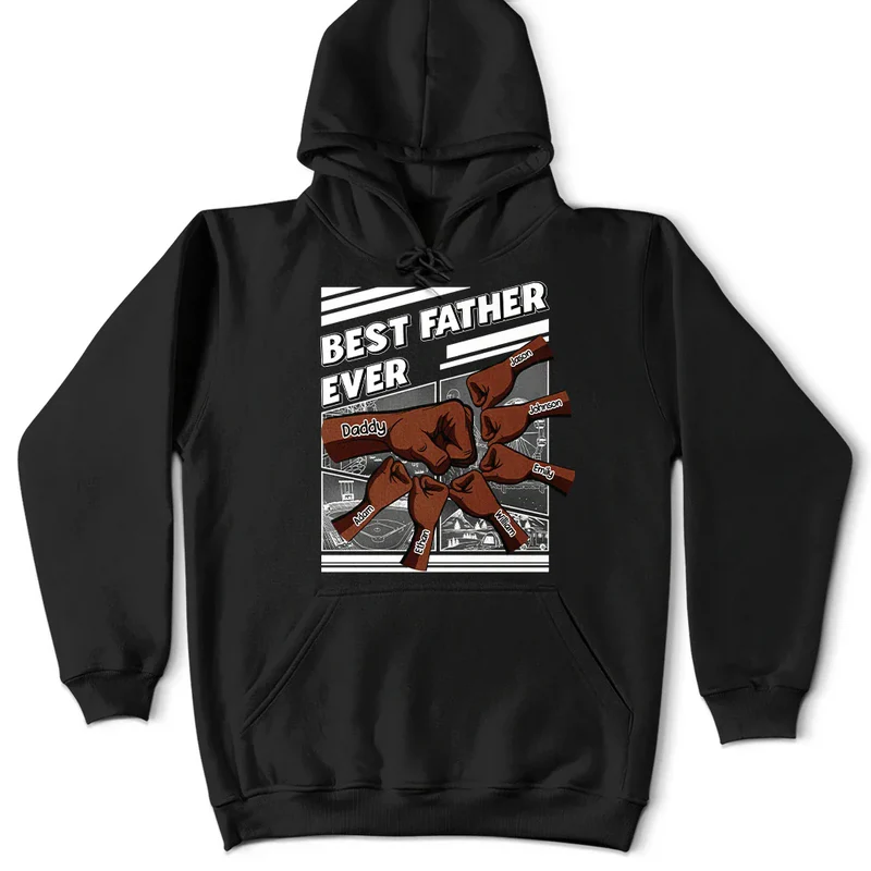 Best Dad Grandpa Hand Punch Side View - Personalized T Shirt