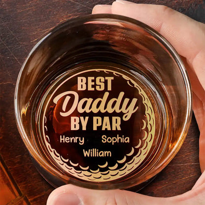 Best Daddy By Par - Personalized Engraved Whiskey Glass