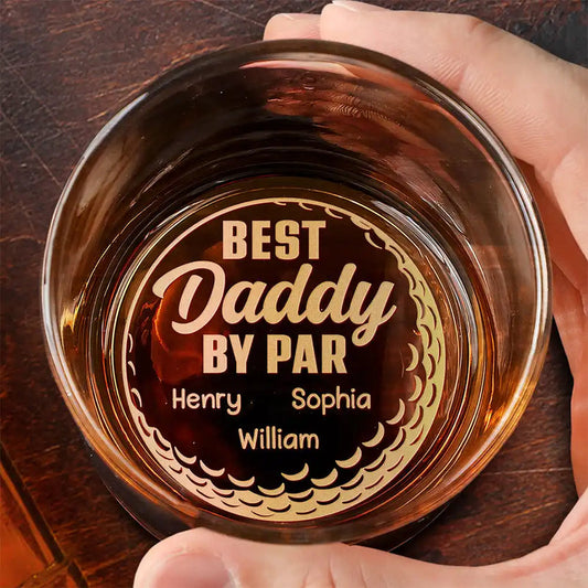Best Daddy By Par - Personalized Engraved Whiskey Glass