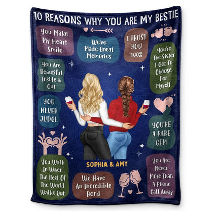 Bestie  - 10 Reasons Why You Are My Bestie - Personalized Blanket (VT) Blanket The Next Custom Gift