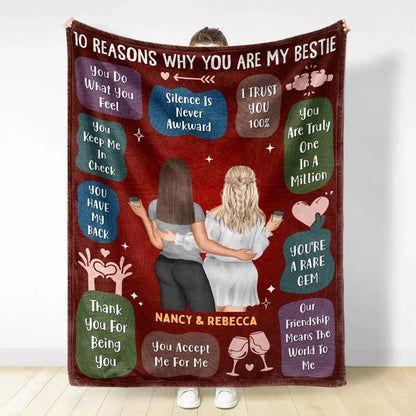 Bestie  - 10 Reasons Why You Are My Bestie - Personalized Blanket (VT) Blanket The Next Custom Gift