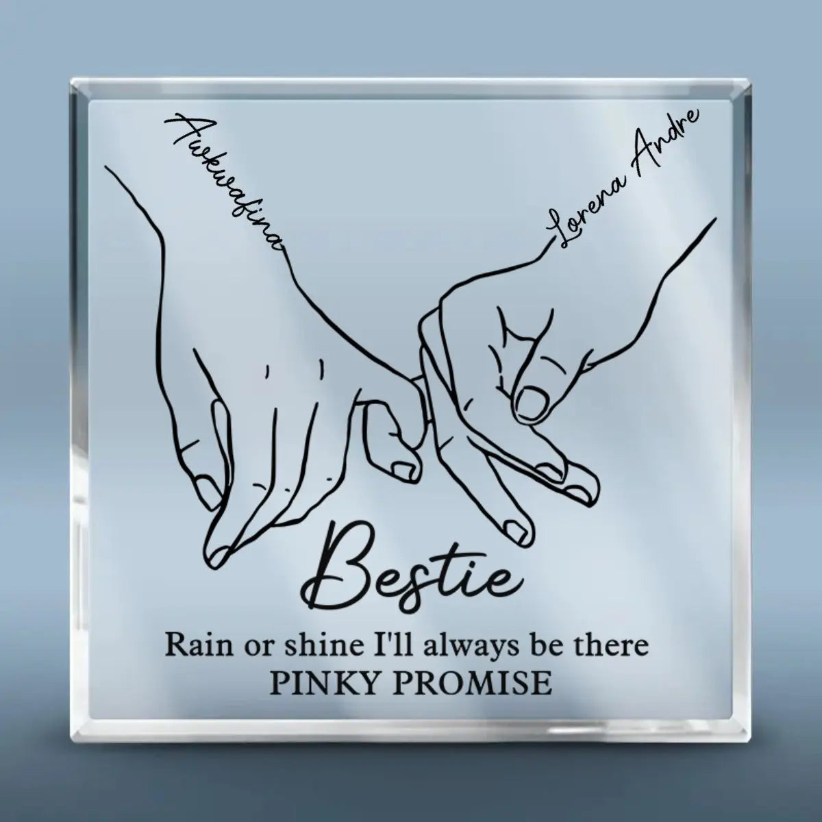 Bestie - I'll Be There Pinky Promise - Personalized Acrylic Plaque (TL) Plaque The Next Custom Gift