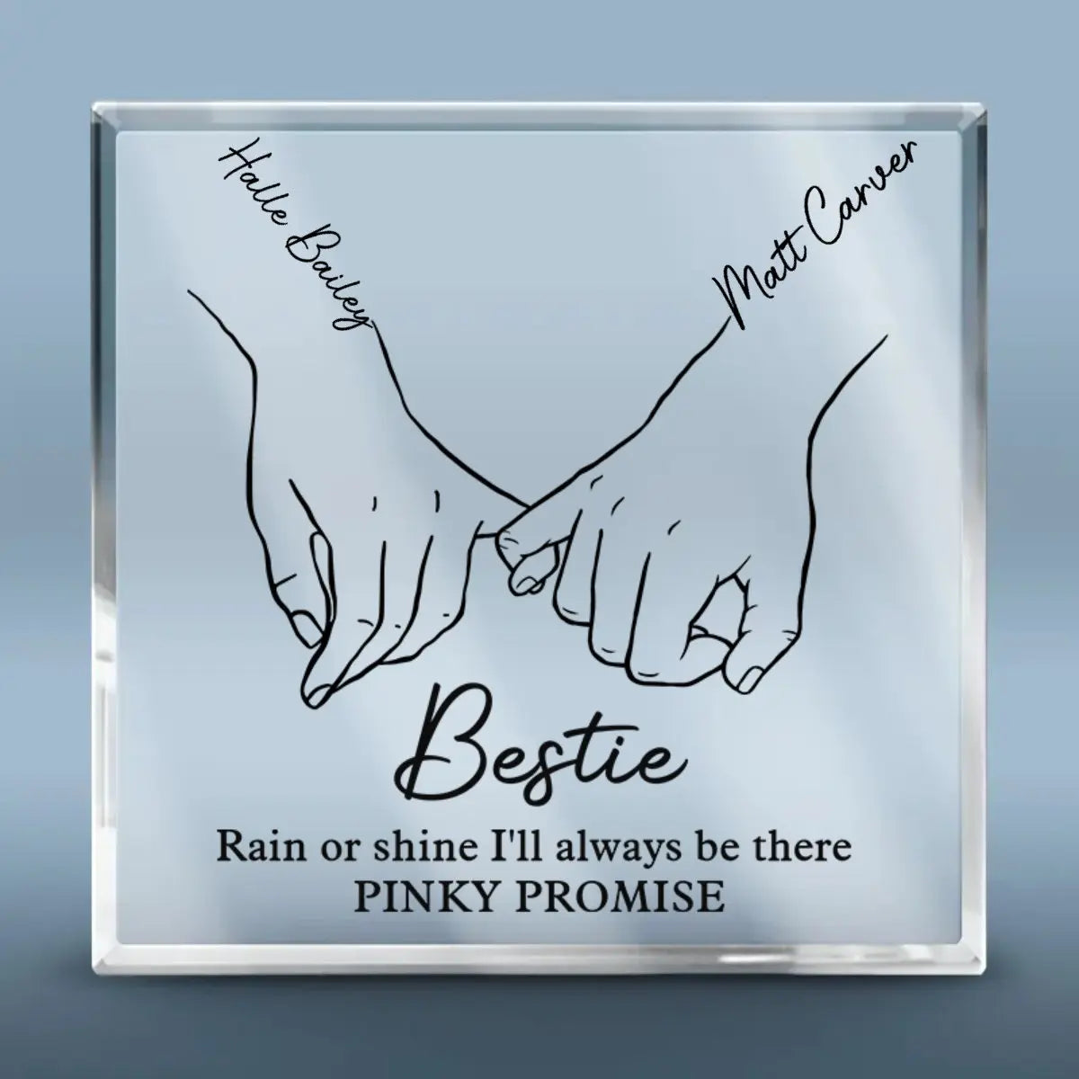 Bestie - I'll Be There Pinky Promise - Personalized Acrylic Plaque (TL) Plaque The Next Custom Gift