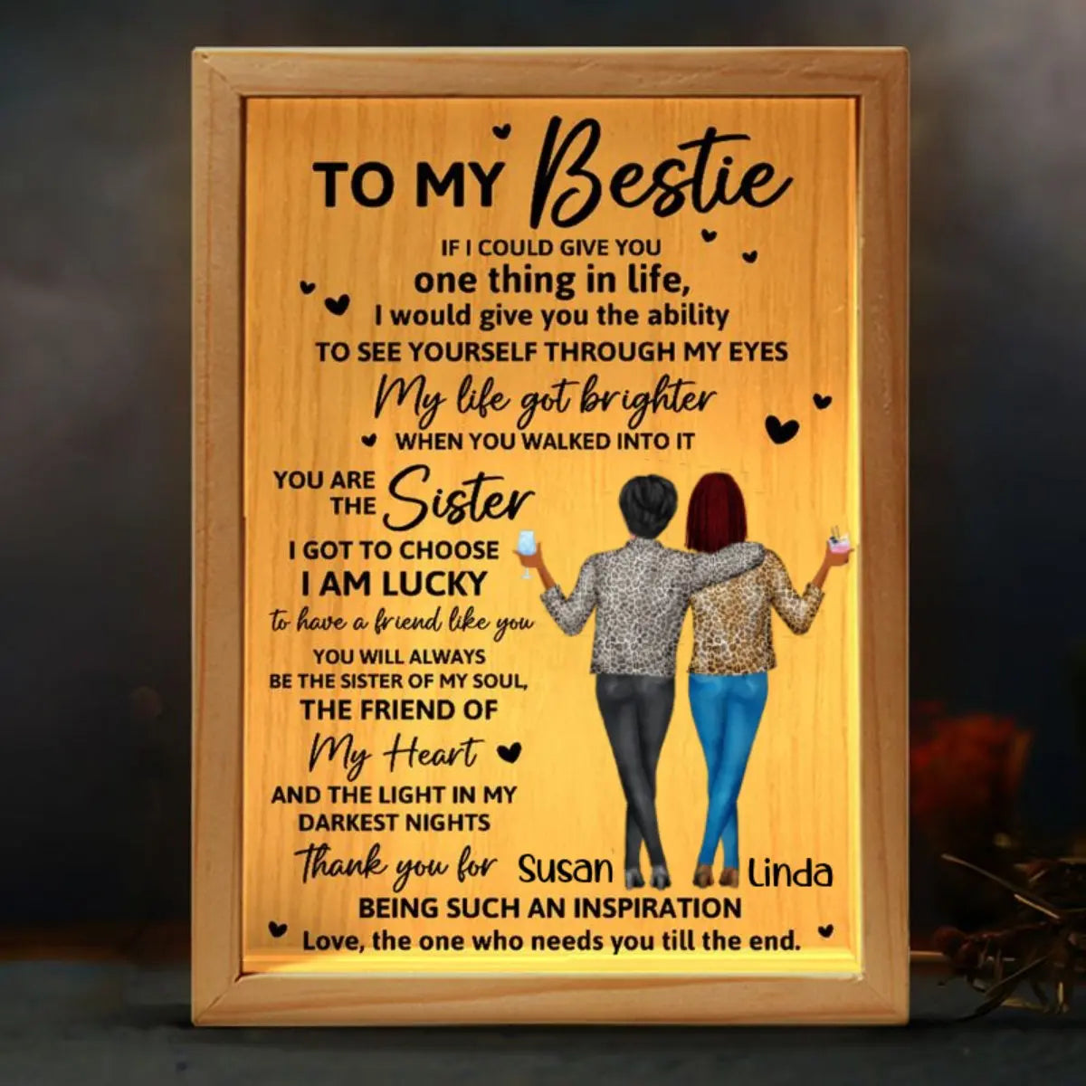 Bestie - To My Bestie, My Life Got Brighter When You Walked Into It - Personalized Frame Light Box - The Next Custom Gift  Frame Light Box