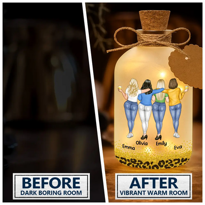 Bestie Because Of You I Laugh A Little Harder - Personalized Short Bottle Light