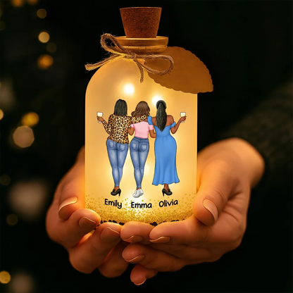 Bestie Because Of You I Laugh A Little Harder - Personalized Short Bottle Light