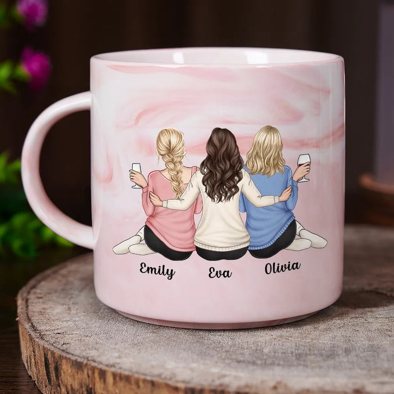 Bestie Good Friends Are Like Stars - Personalized Marble Mug