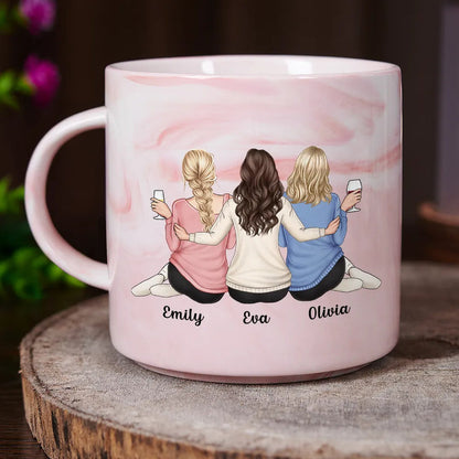 Bestie Good Friends Are Like Stars - Personalized Marble Mug